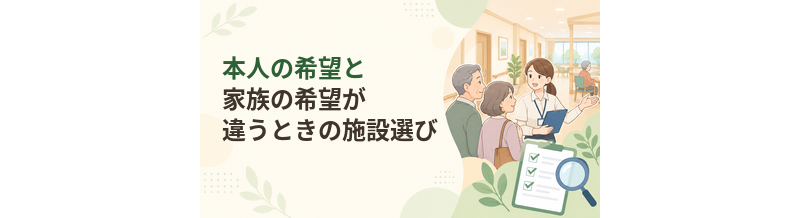本人の希望と家族の希望が違うときの施設選び