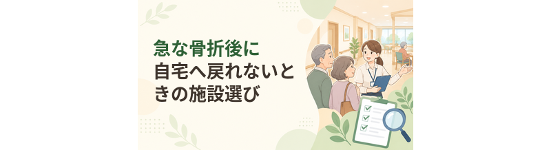 急な骨折後に自宅へ戻れないときの施設選び