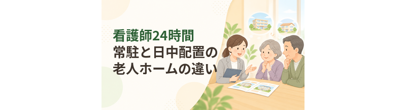 看護師24時間常駐と日中配置の老人ホームの違い