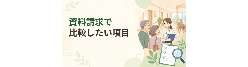 老人ホームの資料請求で比較したい項目