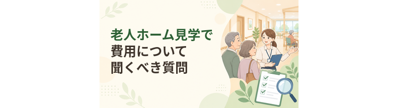 老人ホーム見学で費用について聞くべき質問