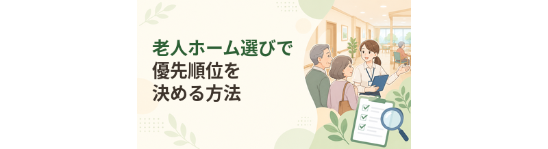 老人ホーム選びで優先順位を決める方法｜費用・距離・介護・医療を整理