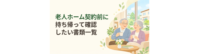 老人ホーム契約前に持ち帰って確認したい書類一覧