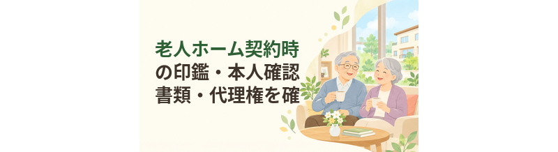 老人ホーム契約時の印鑑・本人確認書類・代理権を確認
