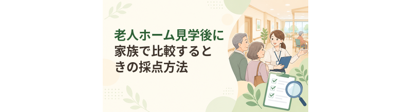 老人ホーム見学後に家族で比較するときの採点方法