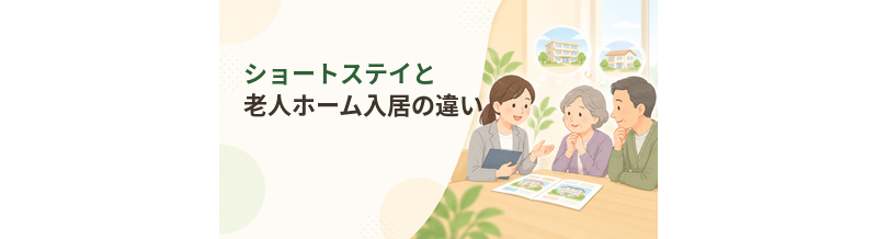 ショートステイと老人ホーム入居の違い｜短期利用と長期入居を比較