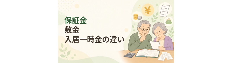 老人ホームの保証金・敷金・入居一時金の違い