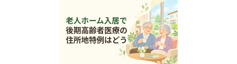 老人ホーム入居で後期高齢者医療の住所地特例はどうなる？